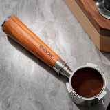Bottomless Portafilter, Solid Wood Handle
