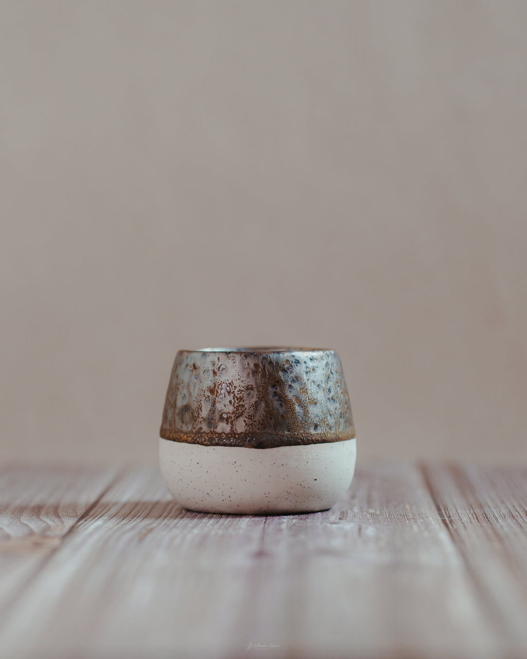 Komorebi 4 oz stoneware espresso cup, Mist Gray glaze