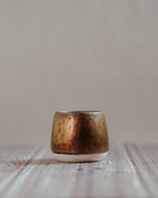Komorebi 4 oz stoneware espresso cup, Amber Gold glaze