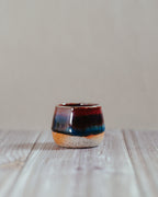 Komorebi 4 oz stoneware espresso cup, Siam Ruby glaze