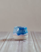 Komorebi 4 oz stoneware espresso cup, Cobalt Blue glaze