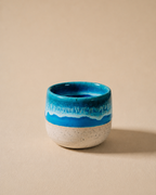 Komorebi 8 oz stoneware cappuccino cup, Teal Wave glaze