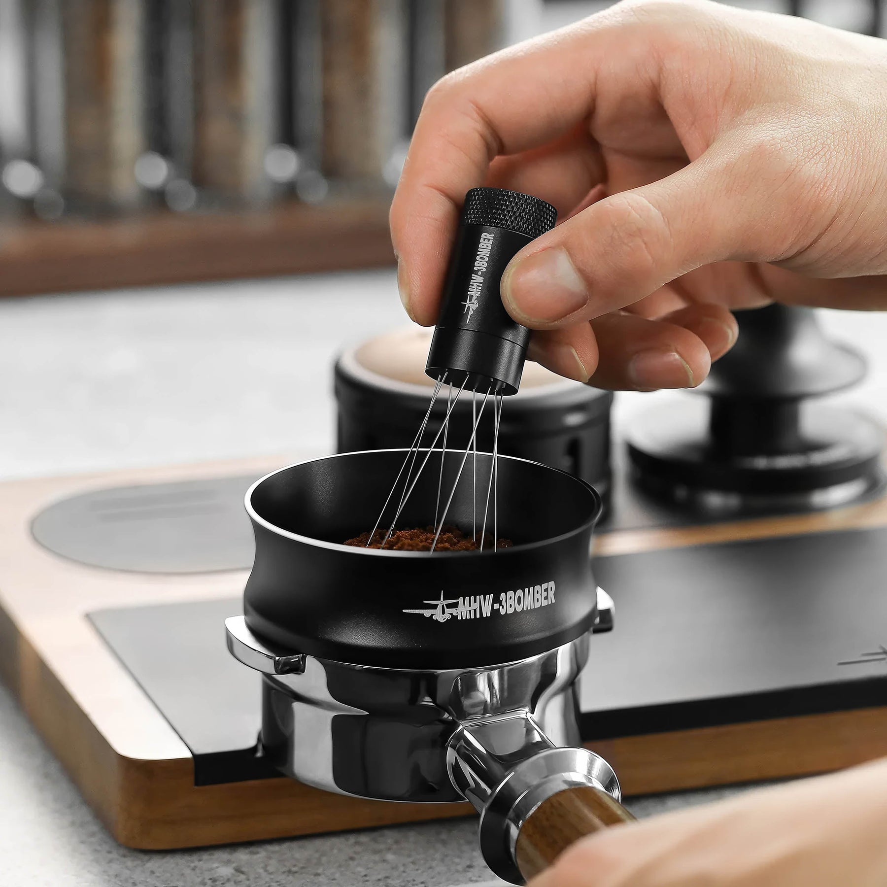 MHW-3BOMBER Espresso Magnetic Dosing Ring, Aluminum Alloy