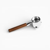 Flat-Bottom Bottomless Portafilter, Walnut