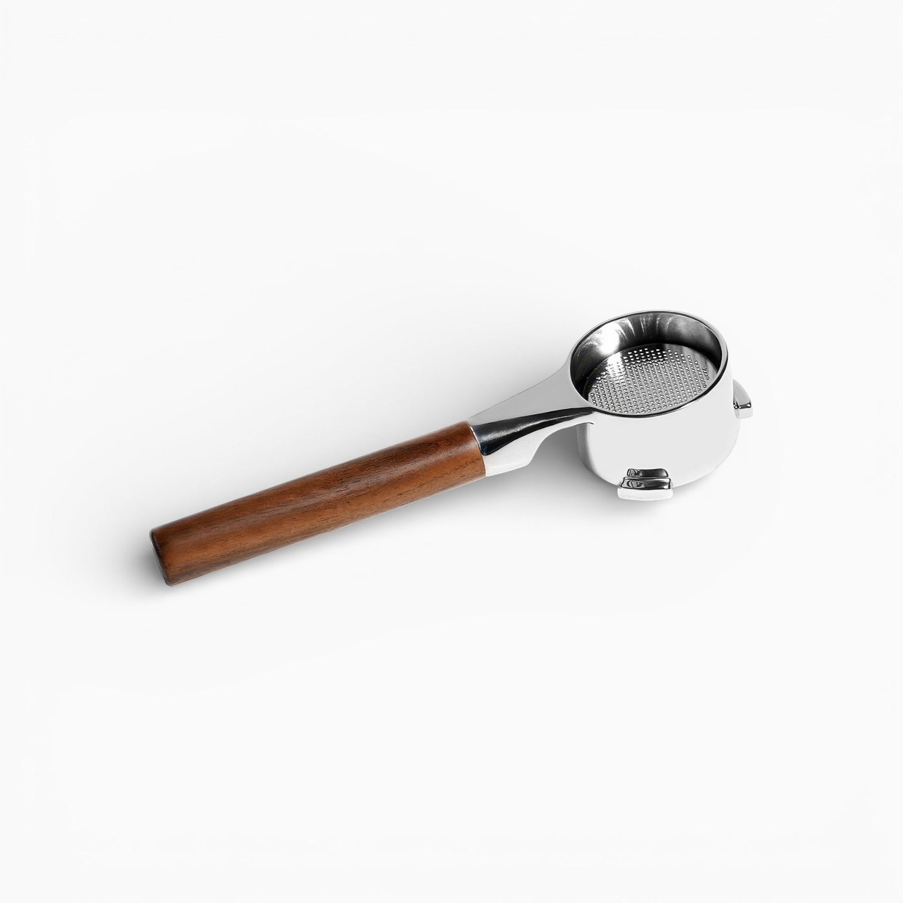 Flat-Bottom Bottomless Portafilter, Walnut