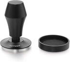 58.5Mm Coffee Tamper V4 - Spring-Loaded Tamper with 15Lb / 25Lb / 30Lbs Replacement Springs - Anodized Aluminum Handle and Stand - Stainless Steel Flat Base,Black