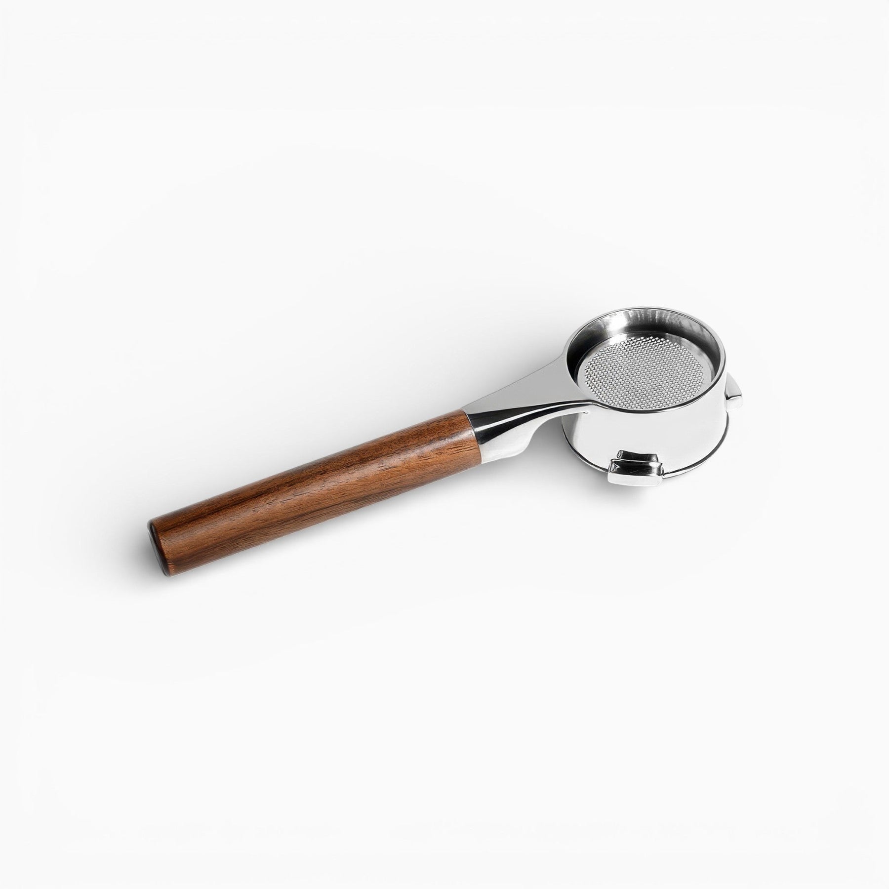 Flat-Bottom Bottomless Portafilter, Walnut