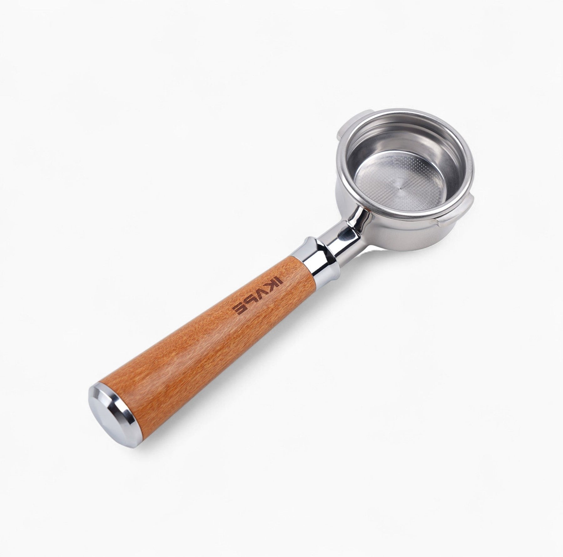 Bottomless Portafilter, Solid Wood Handle