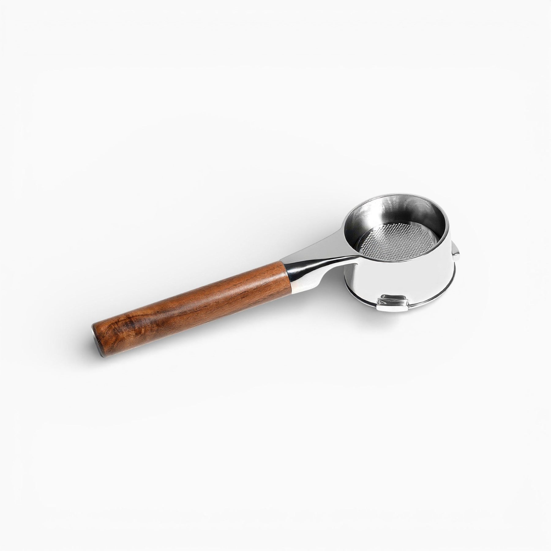 Flat-Bottom Bottomless Portafilter, Walnut