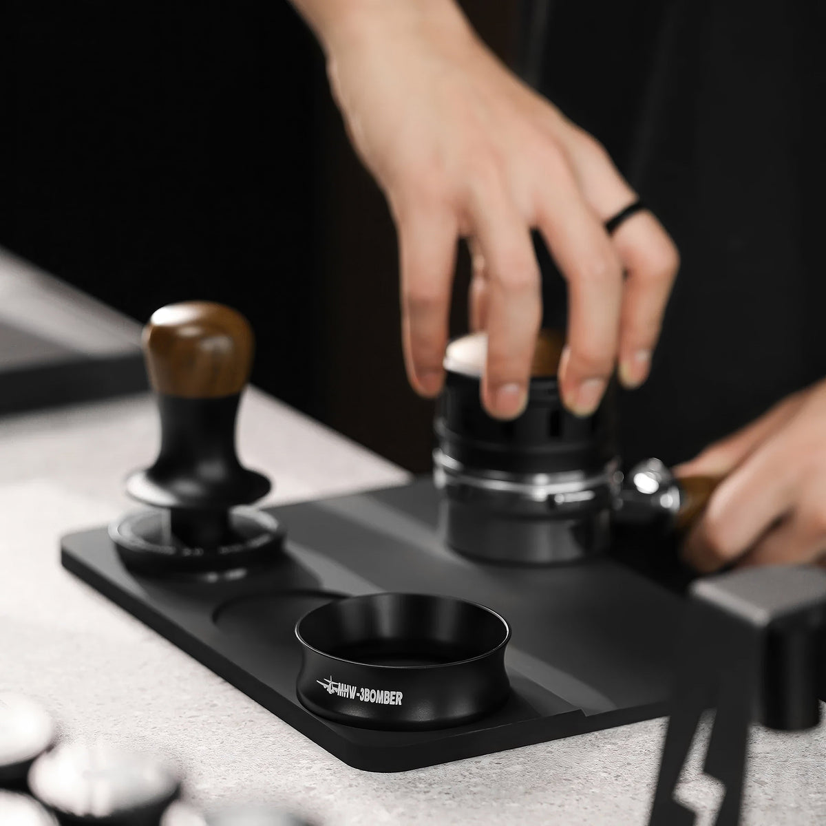 MHW-3BOMBER Espresso Magnetic Dosing Ring, Aluminum Alloy
