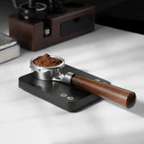 Flat-Bottom Bottomless Portafilter, Walnut