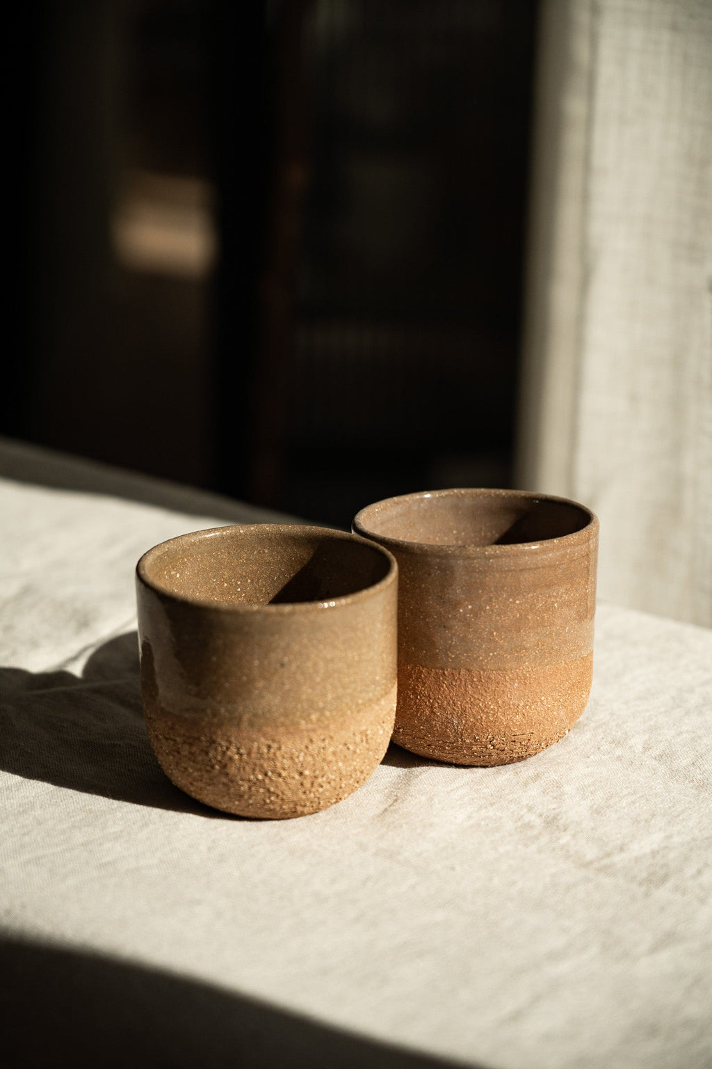 Stoneware Cappuccino Cup, Rose Clay