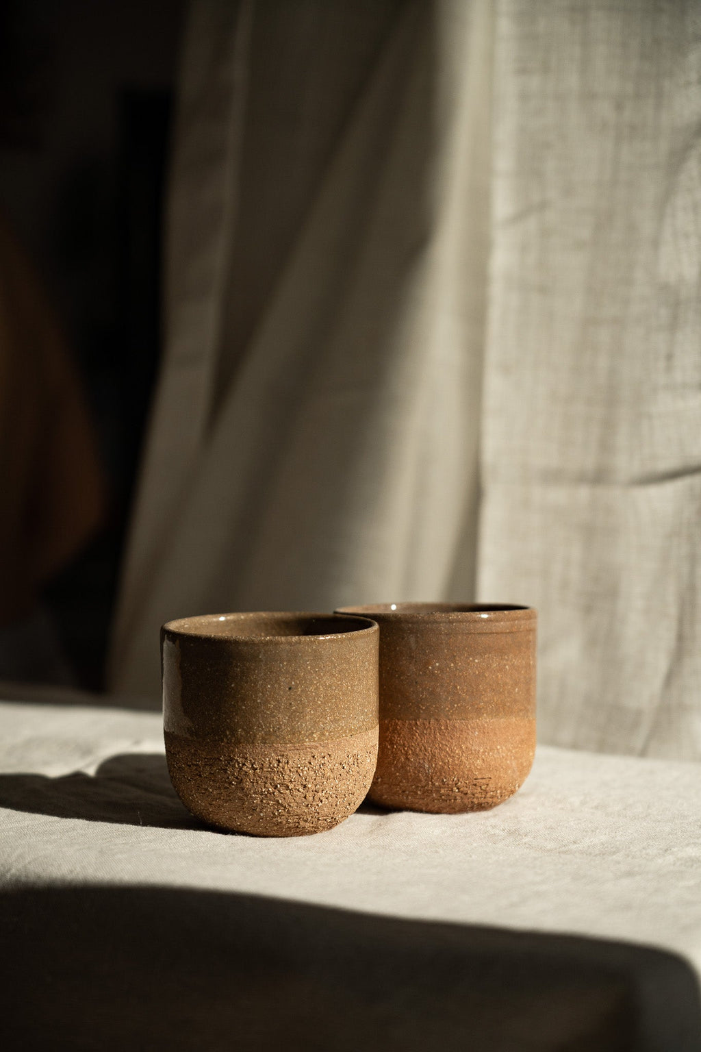 Stoneware Cappuccino Cup, Rose Clay