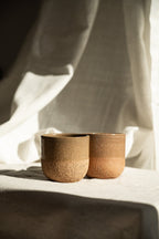 Stoneware Cappuccino Cup, Rose Clay
