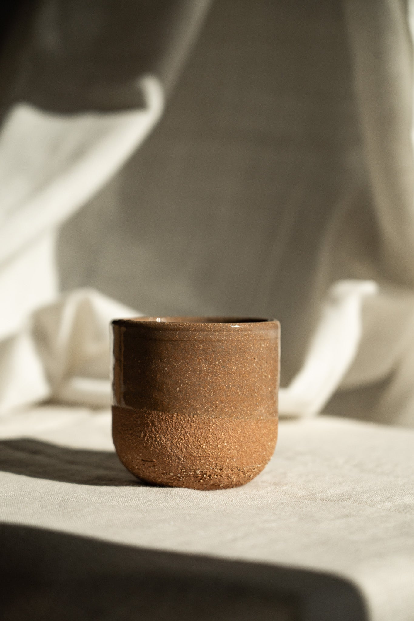 Stoneware Cappuccino Cup, Rose Clay