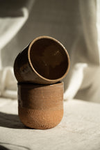 Stoneware Cappuccino Cup, Rose Clay