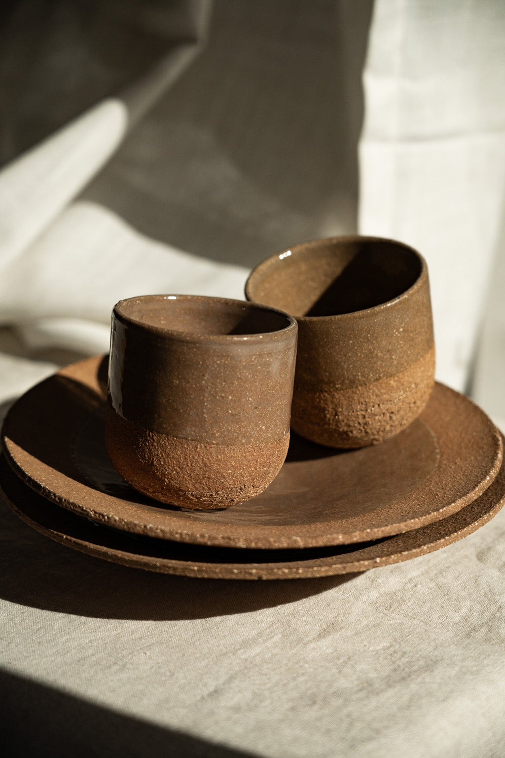 Stoneware Cappuccino Cup, Rose Clay
