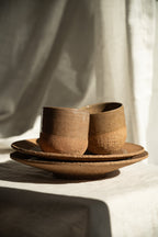 Stoneware Cappuccino Cup, Rose Clay