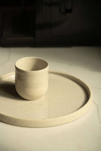 Stoneware Cappuccino Cup, Speckled White