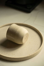 Stoneware Cappuccino Cup, Speckled White