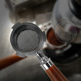 Bottomless Portafilter, Solid Wood Handle