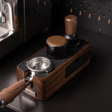 Walnut Tamping Station with Knock Box