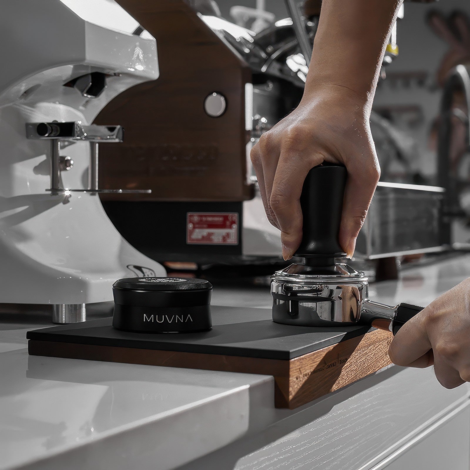 Walnut Tamper Mat with Silicone Surface