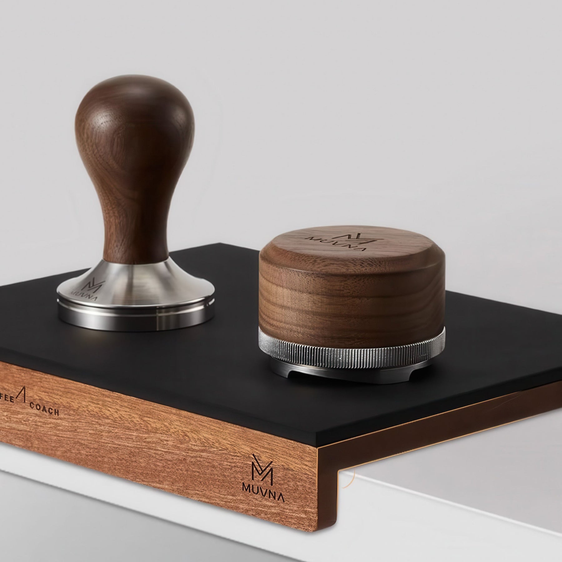 Walnut Tamper Mat with Silicone Surface