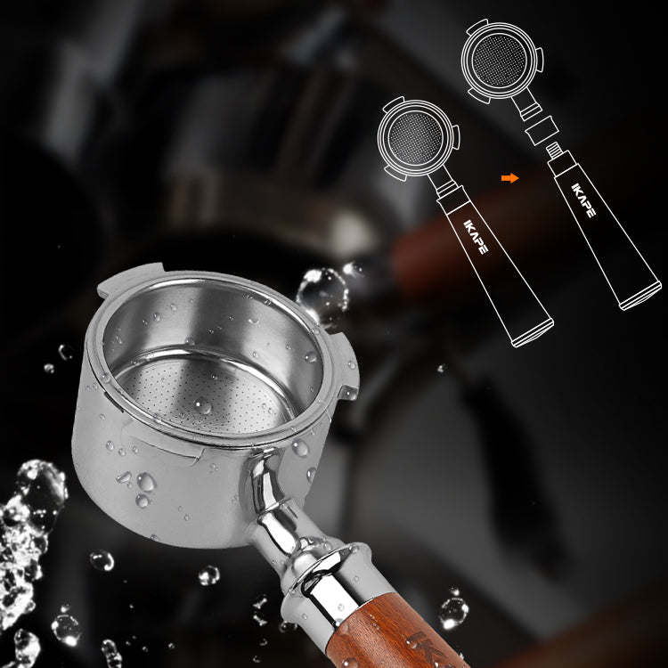 Bottomless Portafilter, Solid Wood Handle