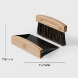 Beech Cleaning Brush and Magnetic Dustpan Set