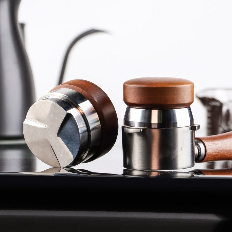 Espresso Distributor, Adjustable Depth, Walnut Handle