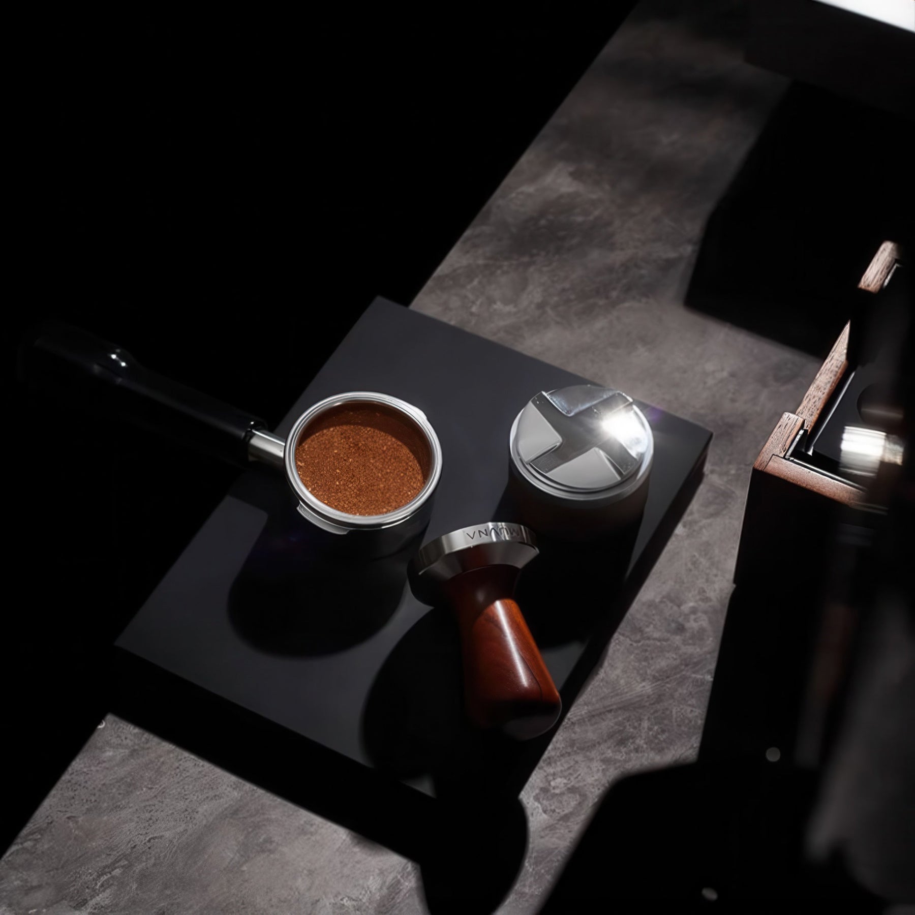 Walnut Tamper Mat with Silicone Surface