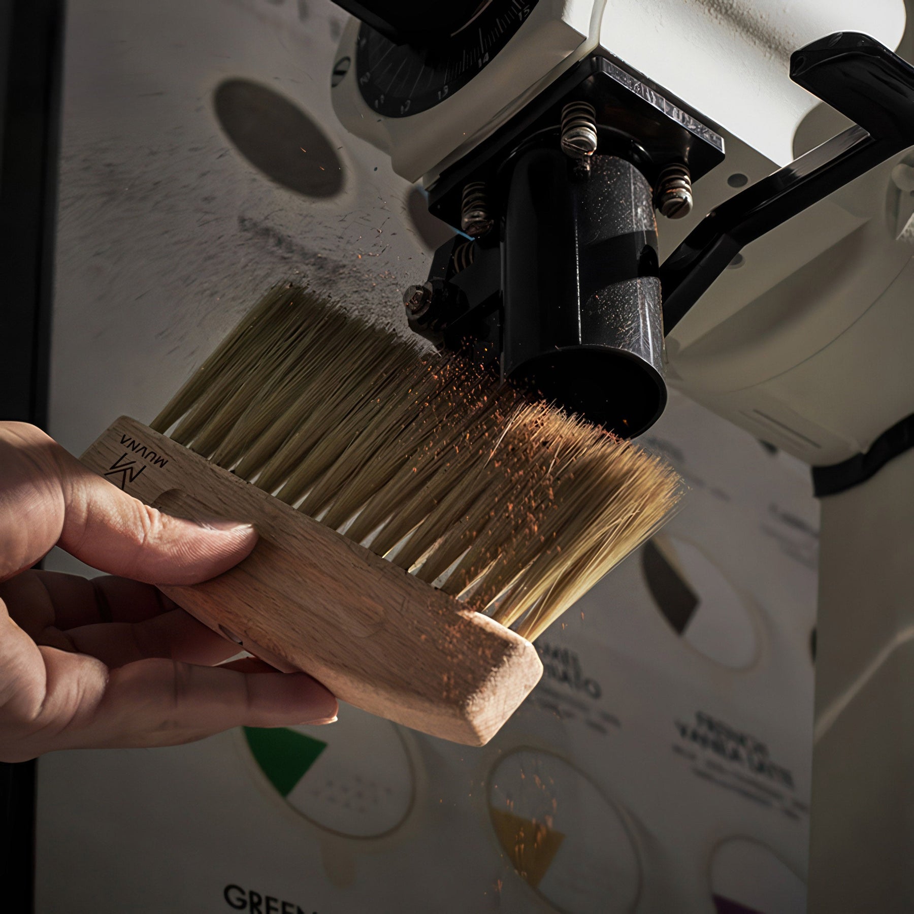 Beech Cleaning Brush and Magnetic Dustpan Set