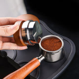 Espresso Distributor, Adjustable Depth, Walnut Handle