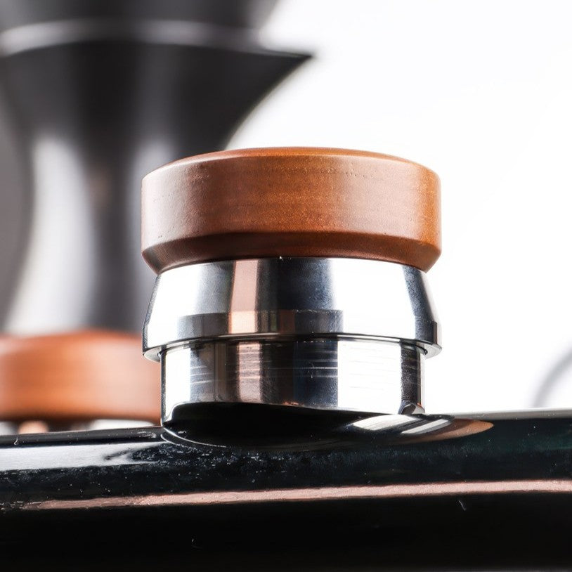 Espresso Distributor, Adjustable Depth, Walnut Handle