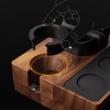 Walnut Tamping Station with Knock Box