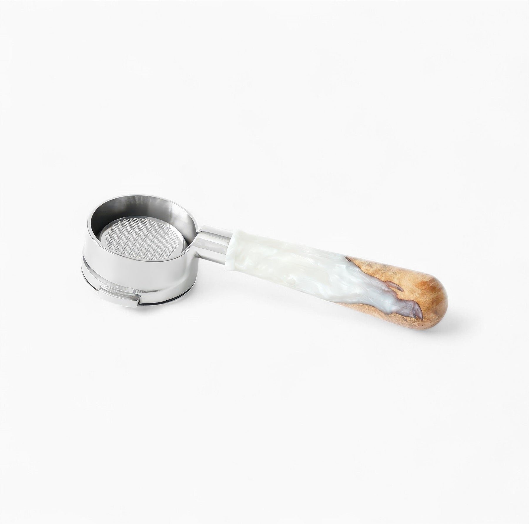 Bottomless Portafilter, Walnut and Resin Handle