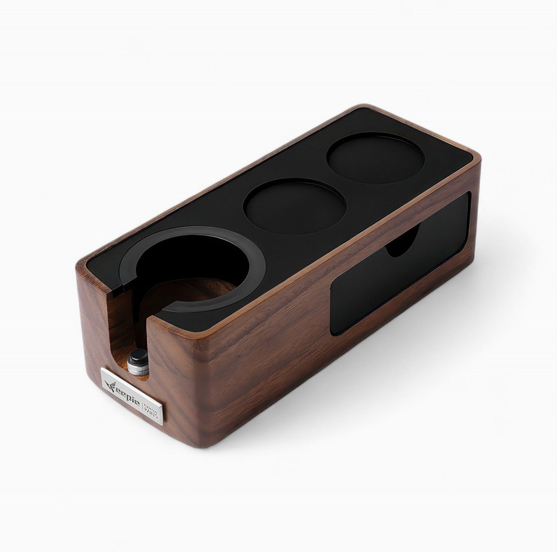 Walnut Tamping Station with Knock Box