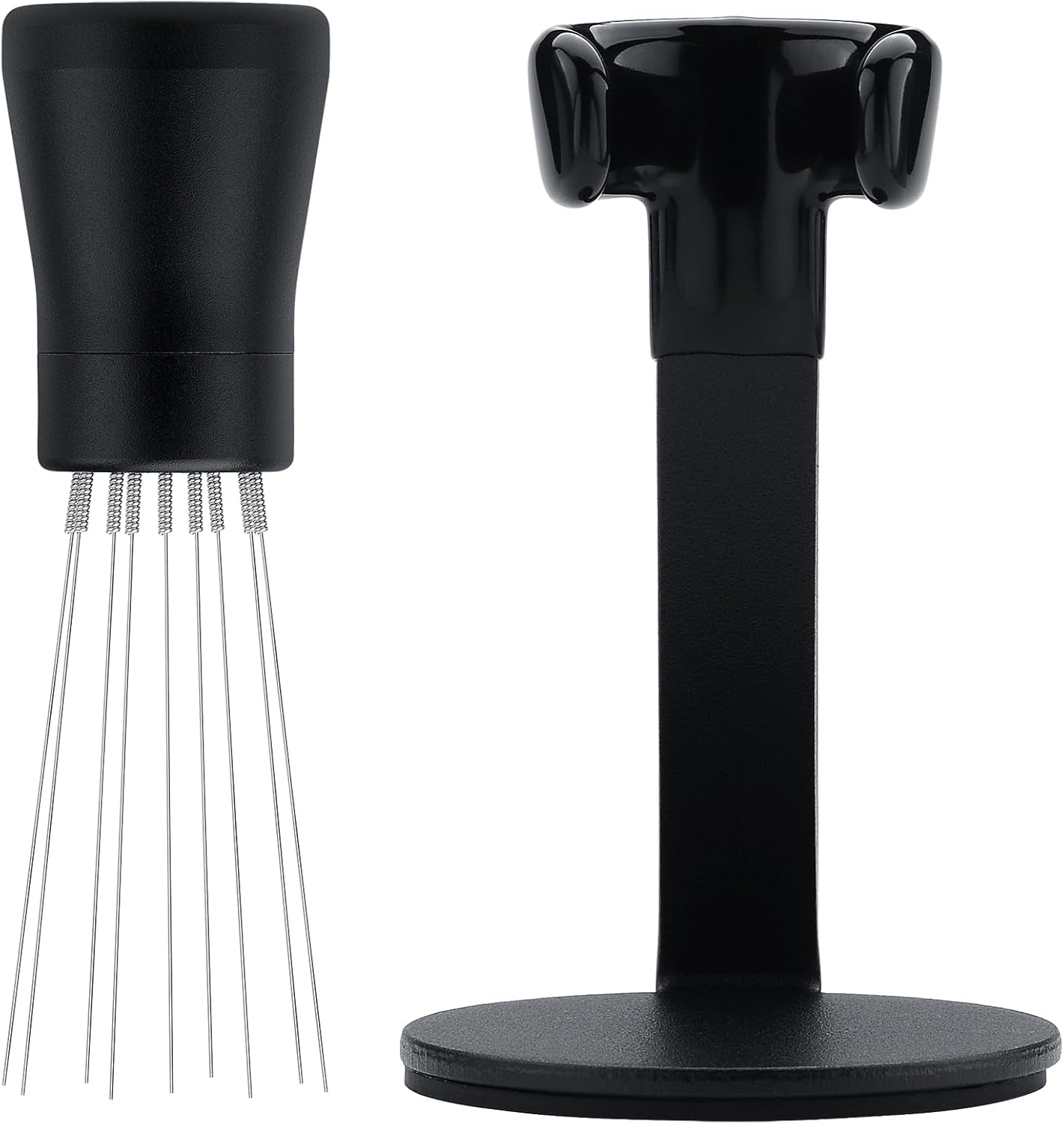 WDT Distribution Tool V2.1 with Stand - 0.23Mm 8 Prong Espresso Distribution Tool - Magnetic Coffee Stirrer with 16 Extra Needles