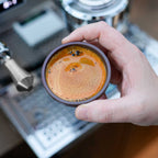 Earth espresso cups on counter
