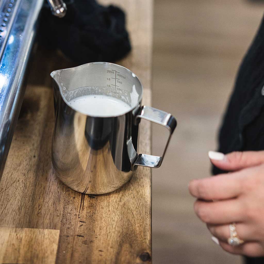 Barista Basics Milk Frothing Pitcher, 12 oz, Silver
