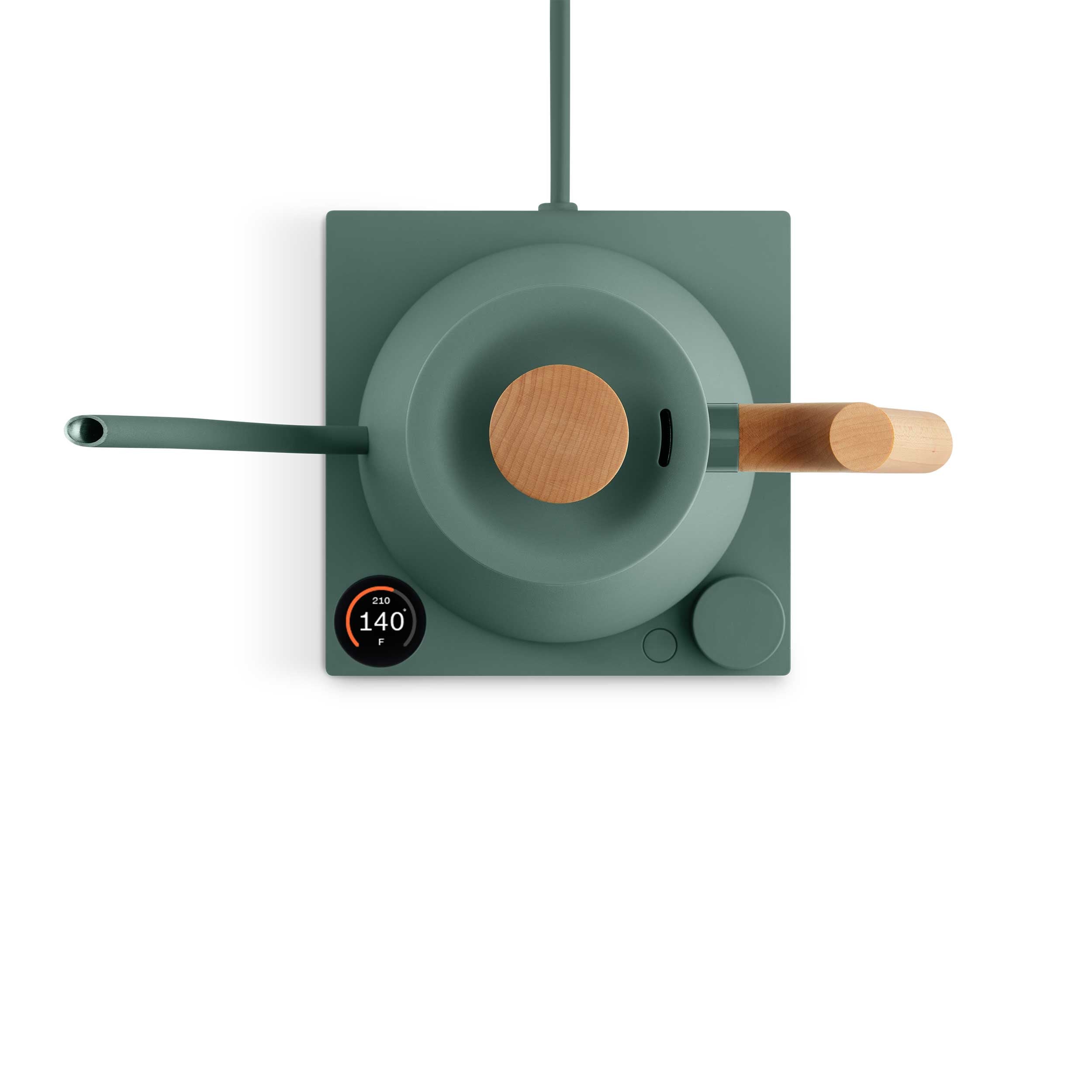 Fellow Stagg EKG Pro Kettle, Smoke Green + Maple